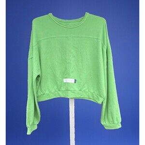 Arizona Jean Co Women Sz M Long Sleeve Sweatshirt Green NWT Pull Over Round Neck